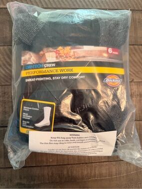 Dickies Men’s Dri-Tech Crew Socks - Black & Gray